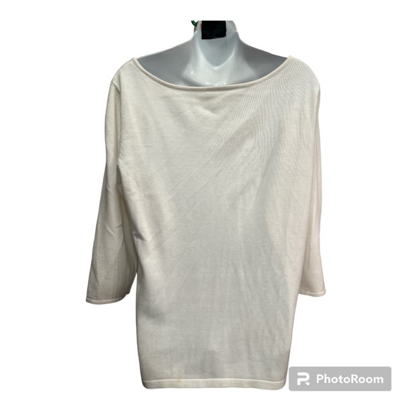 Bob Mackie Wearable Art Sweater.  Size large. Ivory - Picture 2 of 9